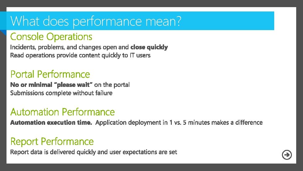 What does performance mean? 