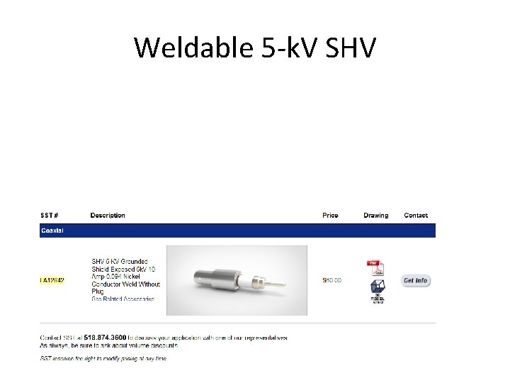 Weldable 5 -k. V SHV 