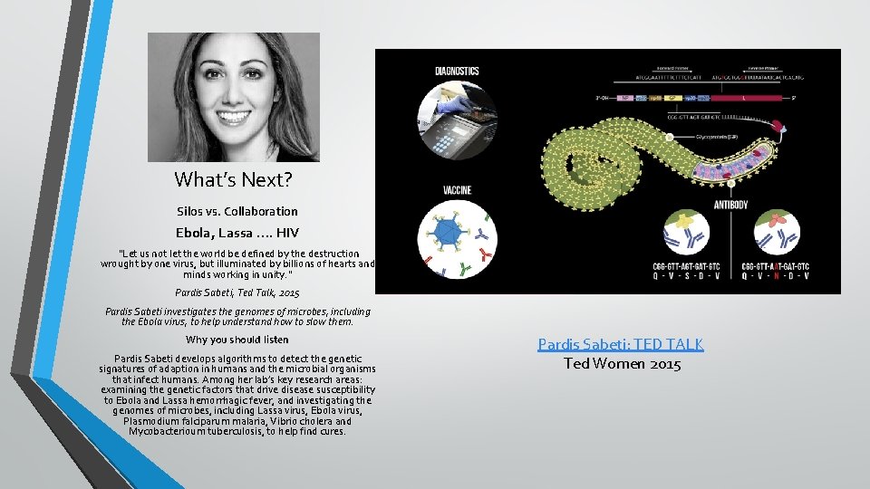 What’s Next? Silos vs. Collaboration Ebola, Lassa …. HIV "Let us not let the