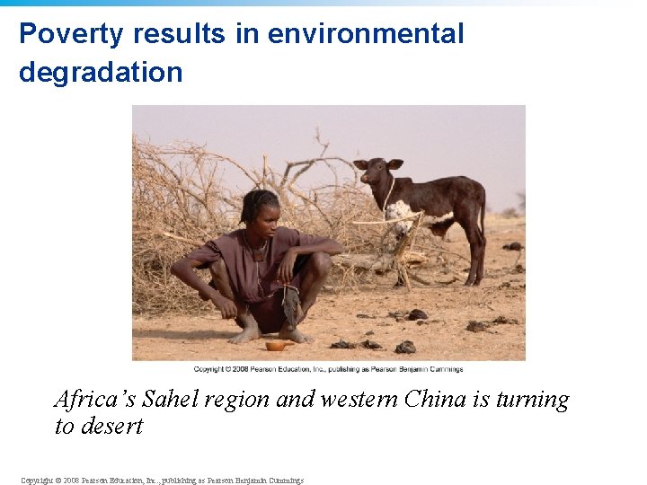 Poverty results in environmental degradation Africa’s Sahel region and western China is turning to