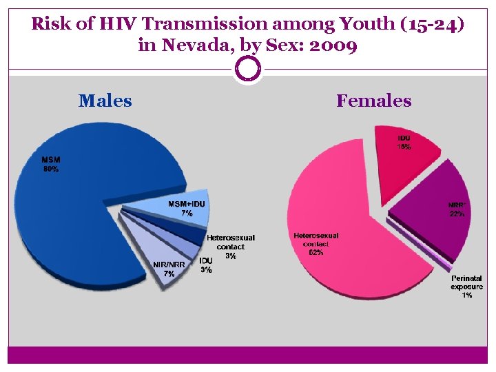 Risk of HIV Transmission among Youth (15 -24) in Nevada, by Sex: 2009 Males