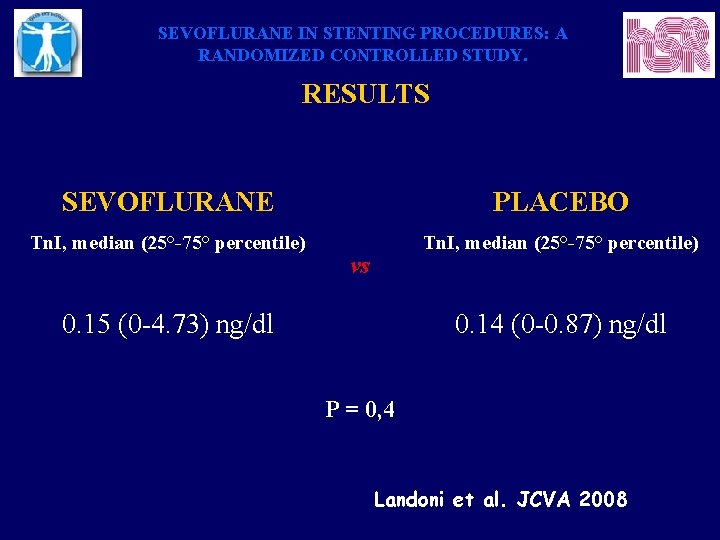 SEVOFLURANE IN STENTING PROCEDURES: A RANDOMIZED CONTROLLED STUDY. RESULTS SEVOFLURANE PLACEBO Tn. I, median