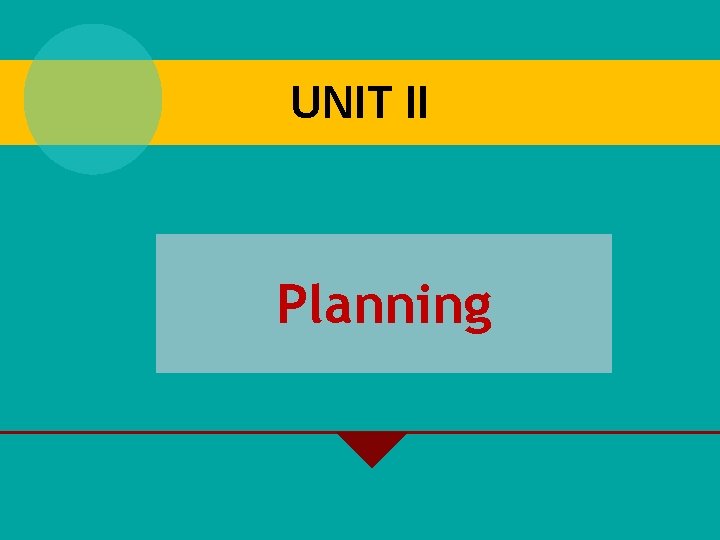 UNIT II Planning 