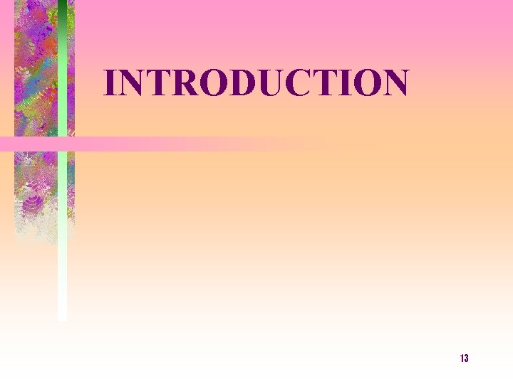 INTRODUCTION 13 