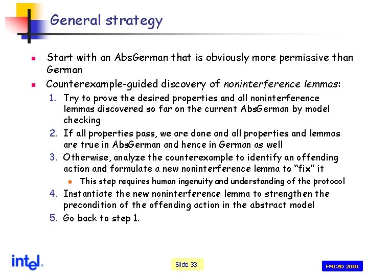 General strategy n n Start with an Abs. German that is obviously more permissive