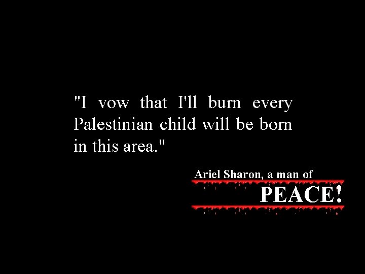 "I vow that I'll burn every Palestinian child will be born in this area.