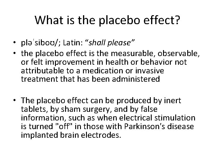 Apa itu placebo