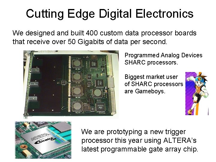 Cutting Edge Digital Electronics We designed and built 400 custom data processor boards that