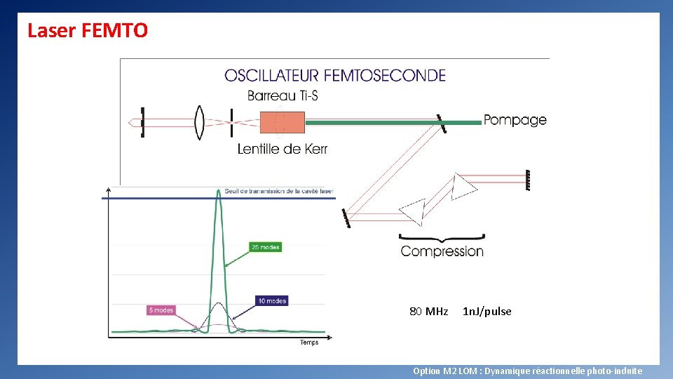 Laser FEMTO 80 MHz 1 n. J/pulse Option M 2 LOM : Dynamique réactionnelle