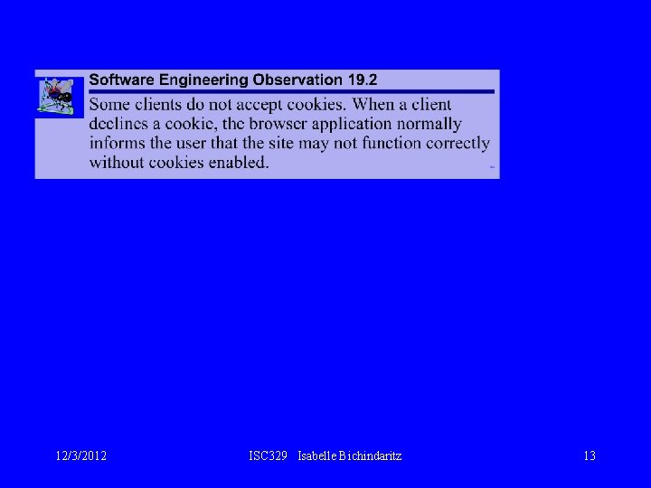 12/3/2012 ISC 329 Isabelle Bichindaritz 13 