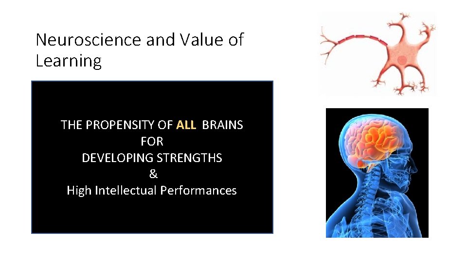 Neuroscience and Value of Learning • 90 % – transport nutrients, regulate immune system