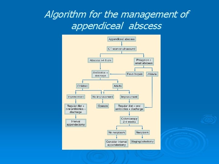 Algorithm for the management of appendiceal abscess Algorithm for the management of appendiceal abscess