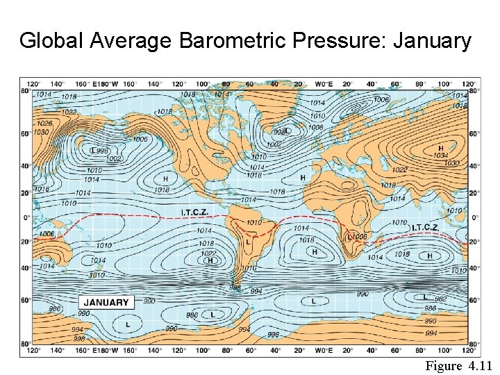 Global Average Barometric Pressure: January Figure 4. 11 