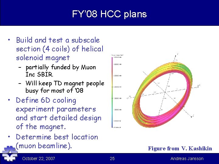 FY’ 08 HCC plans • Build and test a subscale section (4 coils) of