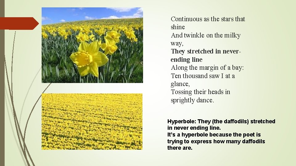 Continuous as the stars that shine And twinkle on the milky way, They stretched