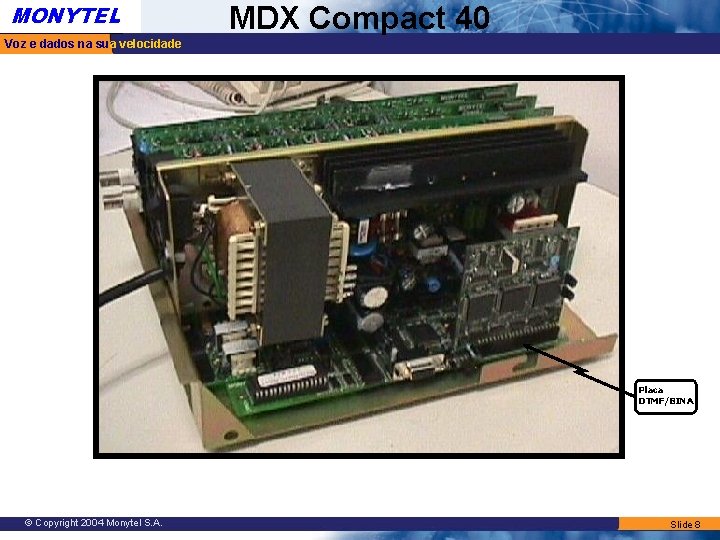 MONYTEL MDX Compact 40 Voz e dados na sua velocidade Placa DTMF/BINA © Copyright MONYTEL MDX Compact 40 Voz e dados na sua velocidade Placa DTMF/BINA © Copyright