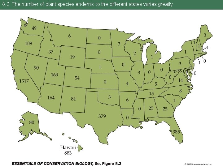 8. 2 The number of plant species endemic to the different states varies greatly