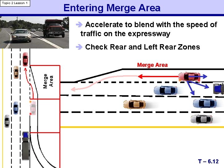 Topic 2 Lesson 1 Entering Merge Area è Accelerate to blend with the speed