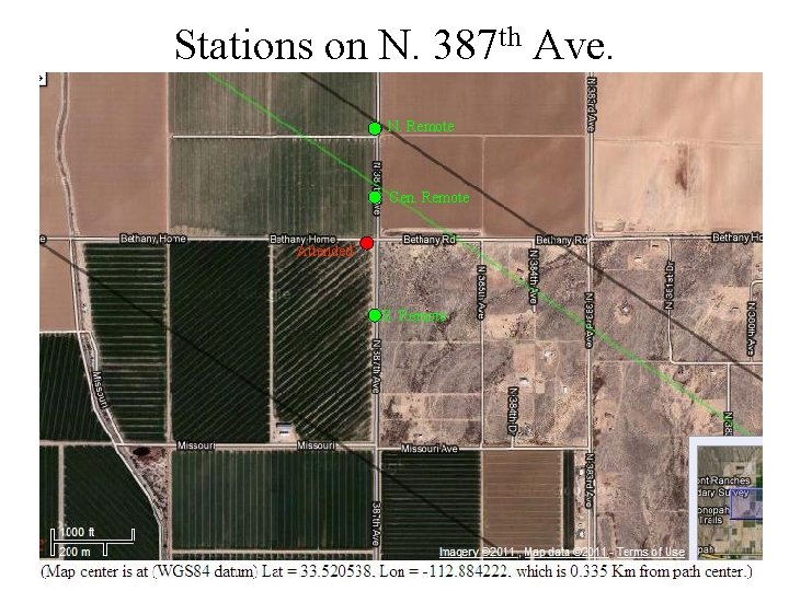 Stations on N. 387 th Ave. N. Remote Cen. Remote Attended S. Remote 