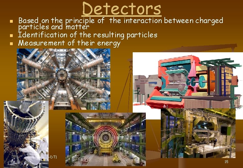 n n n Detectors Based on the principle of the interaction between charged particles