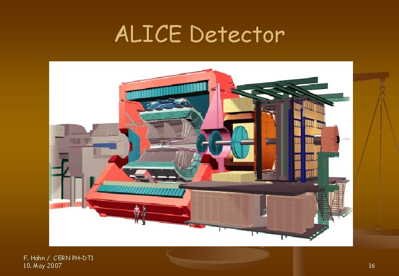 ALICE Detector F. Hahn / CERN PH-DT 1 10. May 2007 16 