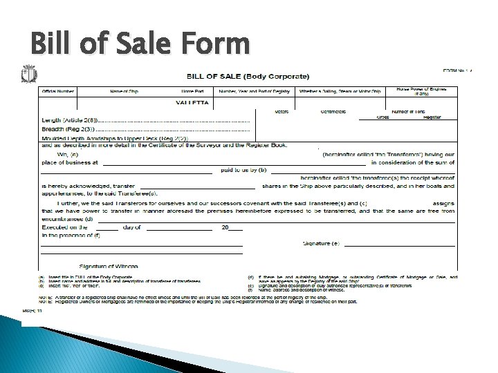 Bill of Sale Form Bill of Sale Form