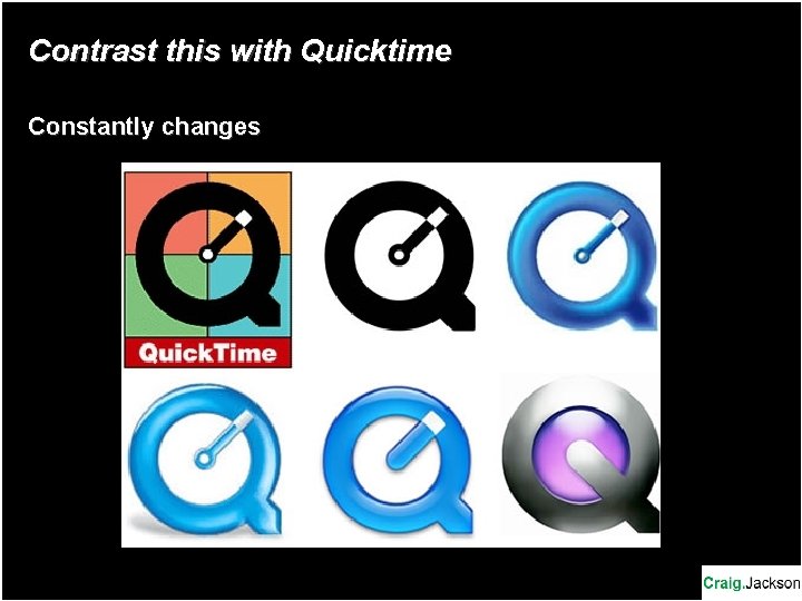 Contrast this with Quicktime Constantly changes Contrast this with Quicktime Constantly changes