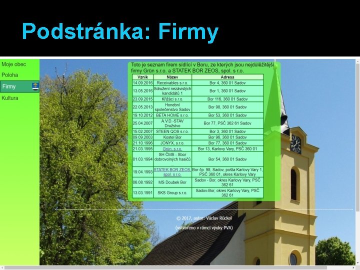 Podstránka: Firmy 