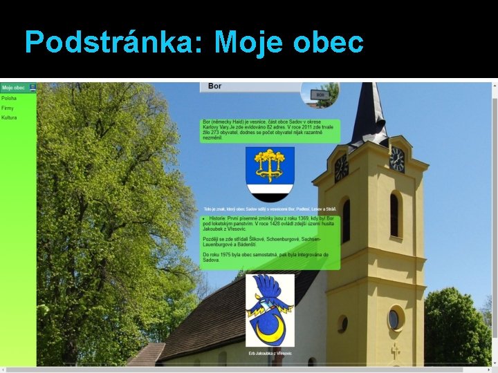 Podstránka: Moje obec 