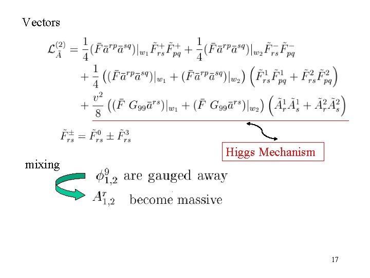 Vectors mixing Higgs Mechanism 17 