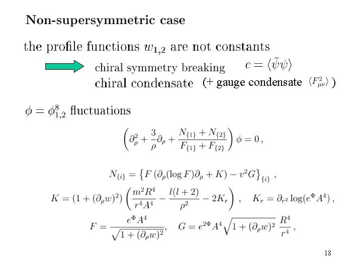 (+ gauge condensate ) 18 