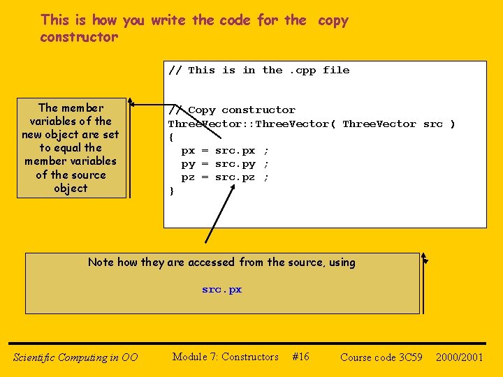 This is how you write the code for the copy constructor // This is