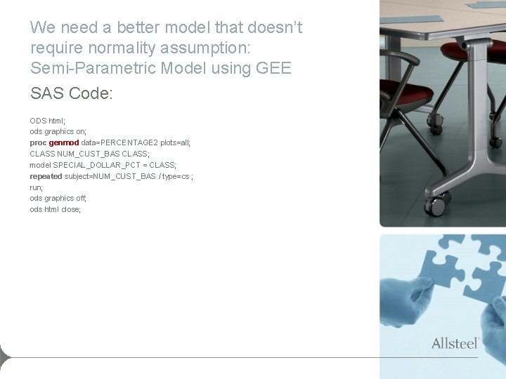 We need a better model that doesn’t require normality assumption: Semi-Parametric Model using GEE