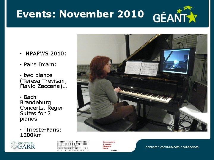 Events: November 2010 • NPAPWS 2010: • Paris Ircam: • two pianos (Teresa Trevisan,