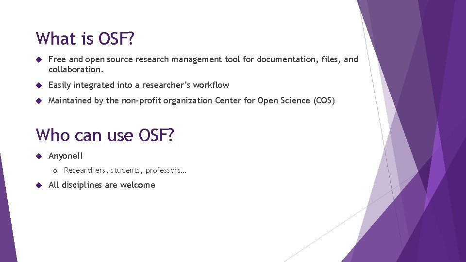 What is OSF? Free and open source research management tool for documentation, files, and