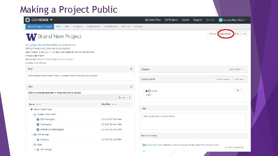 Making a Project Public 