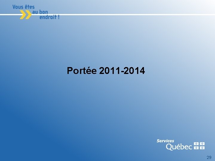 Portée 2011 -2014 29 