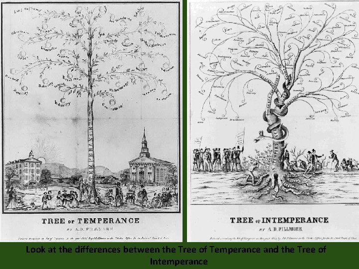 Look at the differences between the Tree of Temperance and the Tree of Intemperance