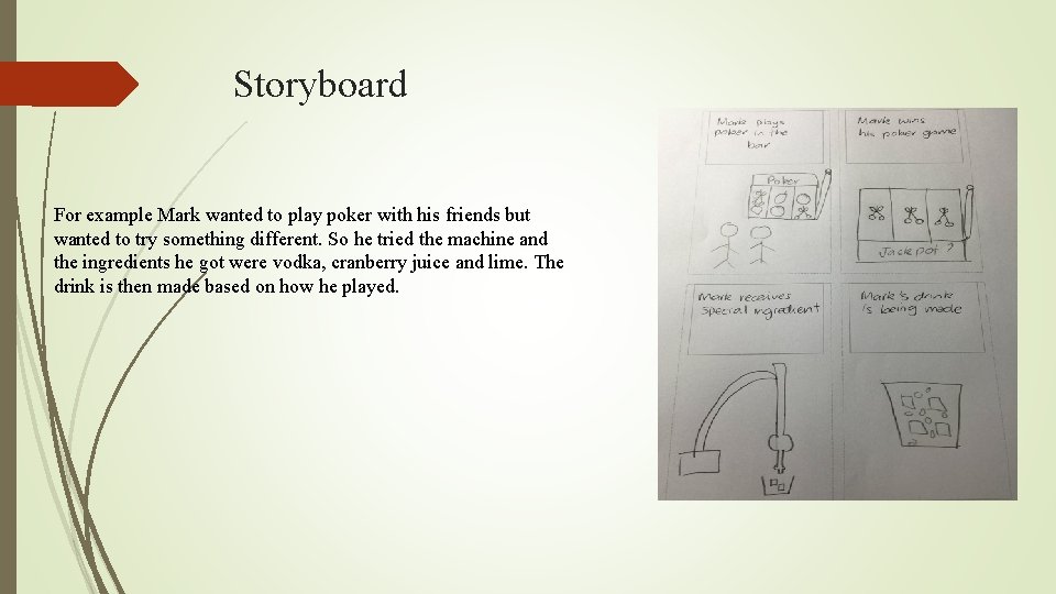 Storyboard For example Mark wanted to play poker with his friends but wanted to