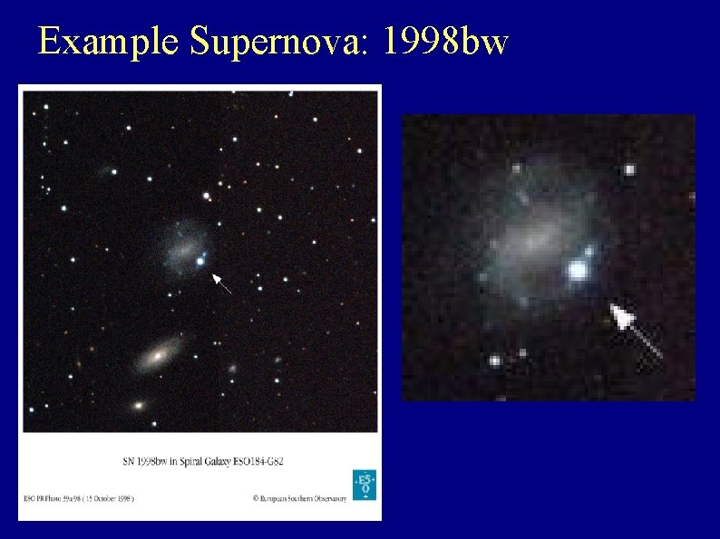 Example Supernova: 1998 bw 