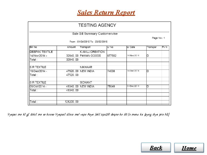 Sales Return Report Vyapar me k. I g[ ibkr. I me se konse Vyapar.