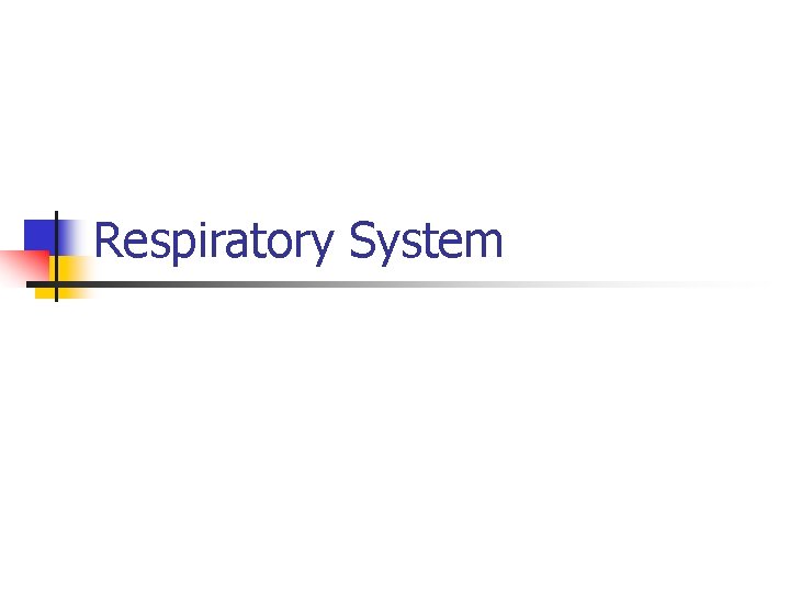 Respiratory System 