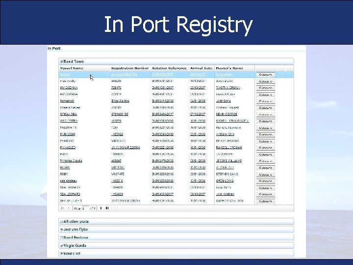 In Port Registry 