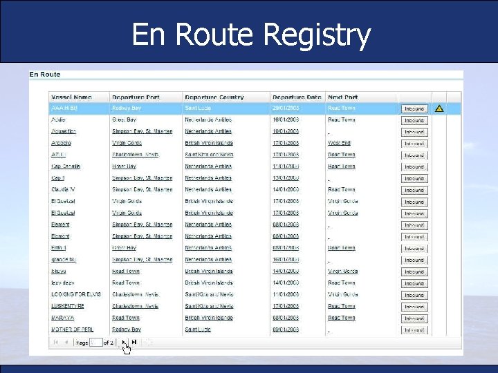 En Route Registry 