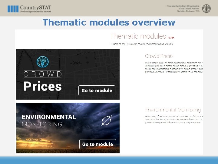 Thematic modules overview 