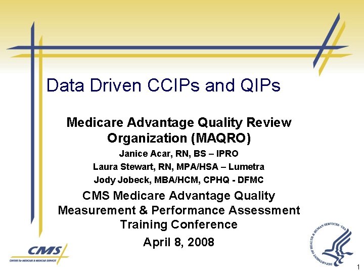Data Driven CCIPs and QIPs Medicare Advantage Quality Review Organization (MAQRO) Janice Acar, RN,
