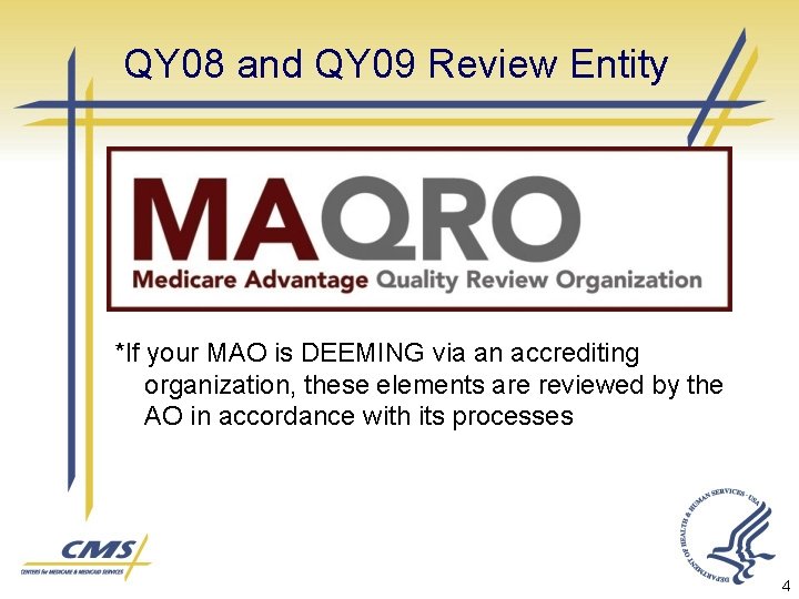 QY 08 and QY 09 Review Entity *If your MAO is DEEMING via an