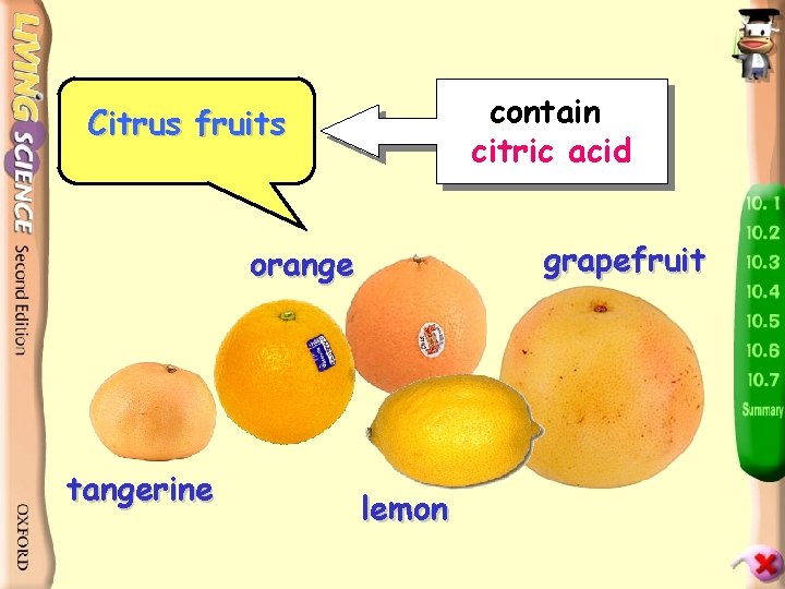 contain citric acid Citrus fruits grapefruit orange tangerine lemon 