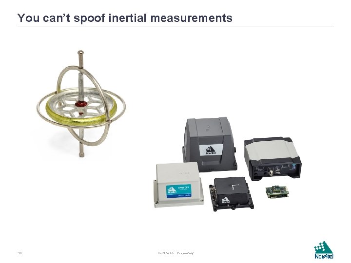 You can’t spoof inertial measurements 10 Nov. Atel Inc. Proprietary 