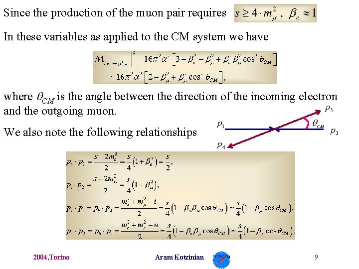 Since the production of the muon pair requires In these variables as applied to